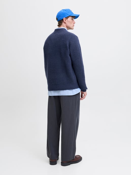Jack & Jones Suéter York Ollie de Punto con Cuello Redondo Azul - Image 3