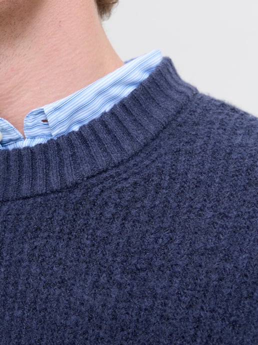 Jack & Jones Suéter York Ollie de Punto con Cuello Redondo Azul - Image 4