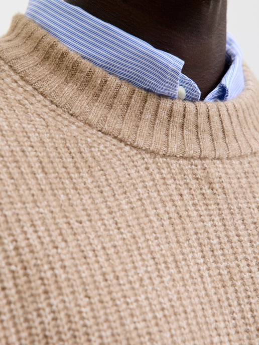 Jack & Jones Suéter York Ollie de Cuello Redondo Beige - Image 4
