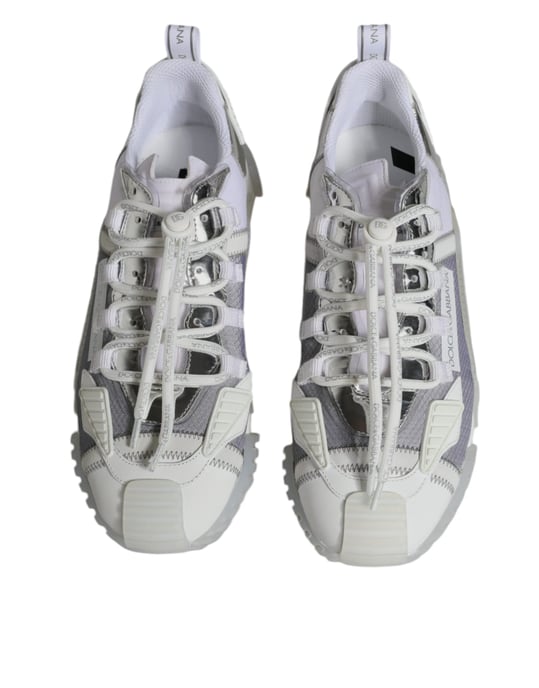 Zapatillas bajas NS1 blancas y plateadas de Dolce & Gabbana - Image 3