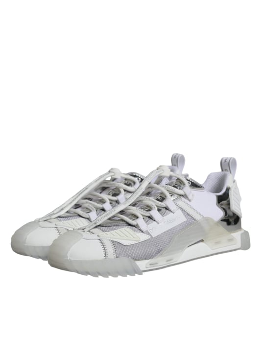 Zapatillas bajas NS1 blancas y plateadas de Dolce & Gabbana - Image 4