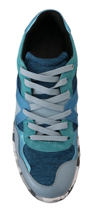 Zapatillas deportivas de cuero azul gris de Dolce & Gabbana - Image 2