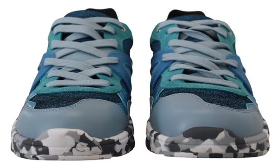 Zapatillas deportivas de cuero azul gris de Dolce & Gabbana - Image 3