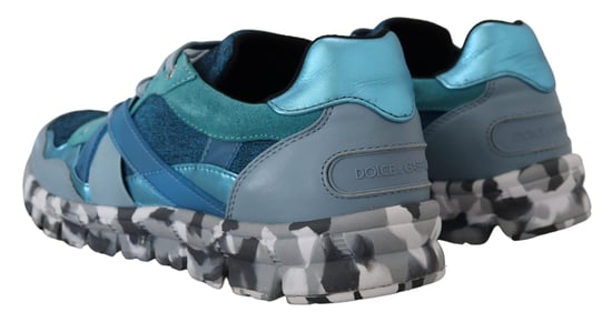 Zapatillas deportivas de cuero azul gris de Dolce & Gabbana - Image 5