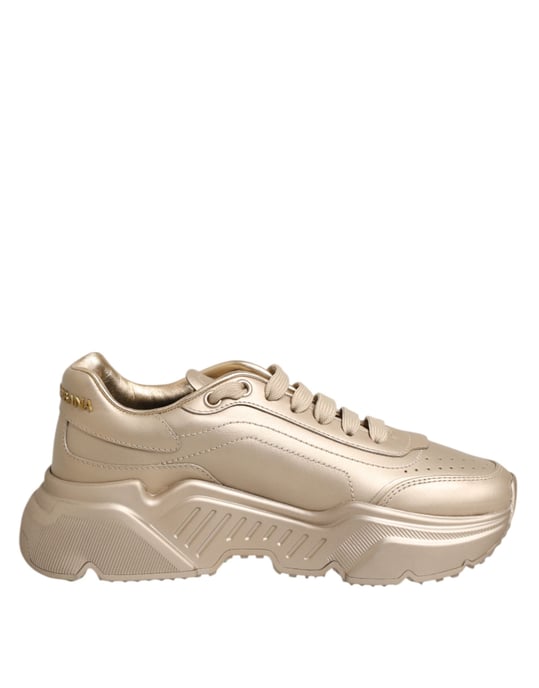 Zapatillas de mujer Daymaster en piel dorada de Dolce & Gabbana - Image 2