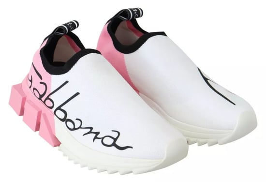 Zapatillas Sorrento con logo en rosa y blanco de Dolce & Gabbana - Image 5