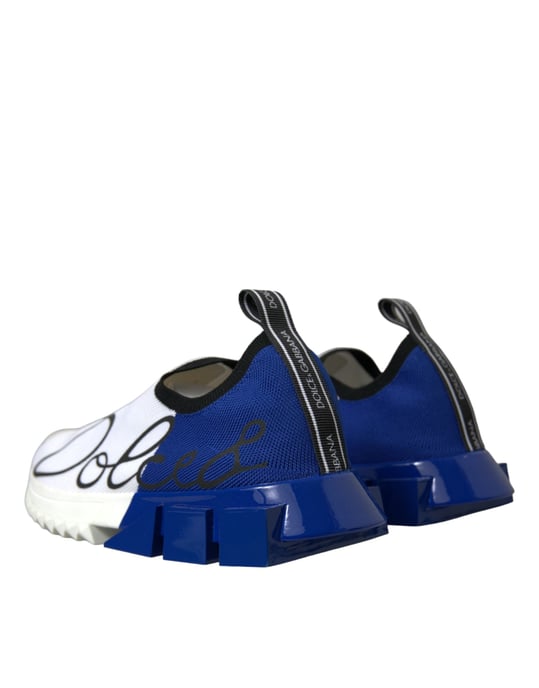 Zapatillas Casual de Hombre Dolce & Gabbana Sorrento Bajo Top Blanco Azul - Image 4