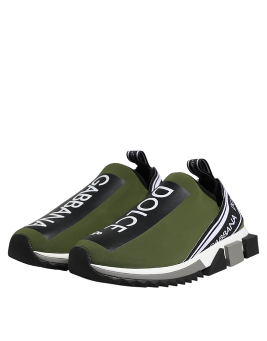 Zapatillas de Hombre Sorrento de Bajo Top con Logo Verde de Dolce & Gabbana - Image 4