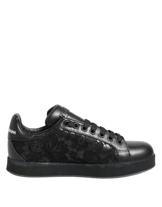 Zapatillas de casa de encaje floral negro Dolce & Gabbana - Image 2