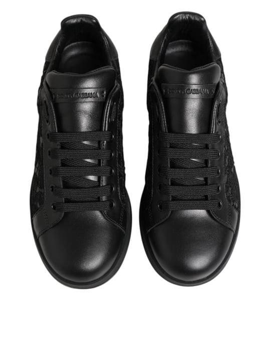 Zapatillas de casa de encaje floral negro Dolce & Gabbana - Image 4