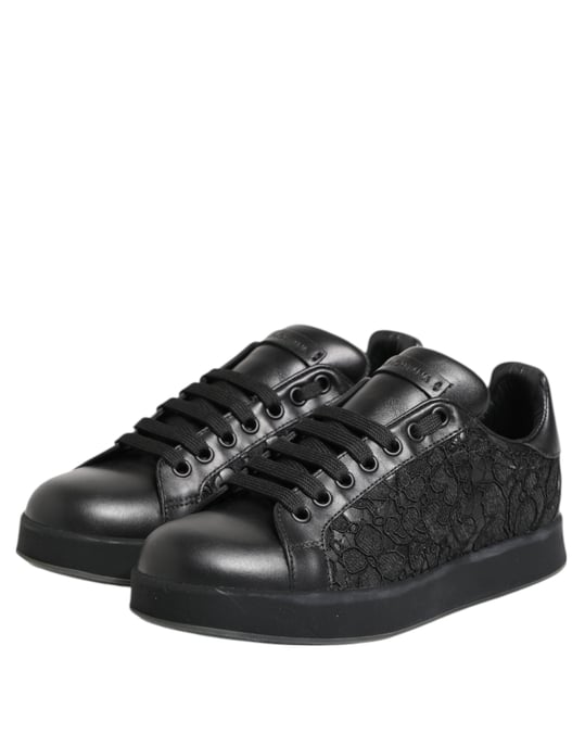 Zapatillas de casa de encaje floral negro Dolce & Gabbana - Image 5