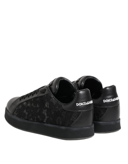 Zapatillas de casa de encaje floral negro Dolce & Gabbana - Image 6