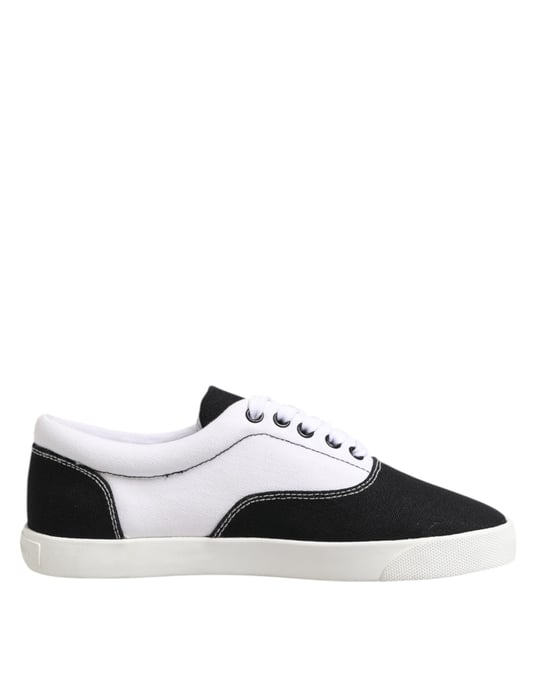 Deportivas para hombres de lona negra Dolce & Gabbana con cordones - Image 1