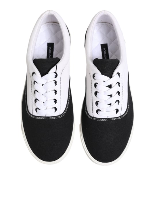 Deportivas para hombres de lona negra Dolce & Gabbana con cordones - Image 3