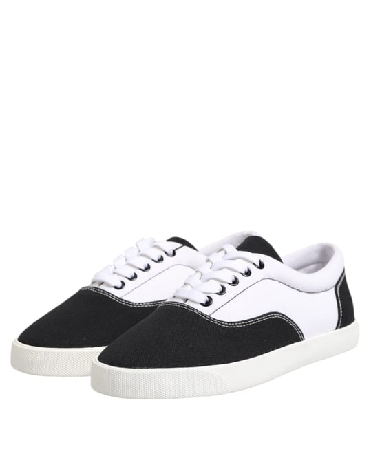 Deportivas para hombres de lona negra Dolce & Gabbana con cordones - Image 4