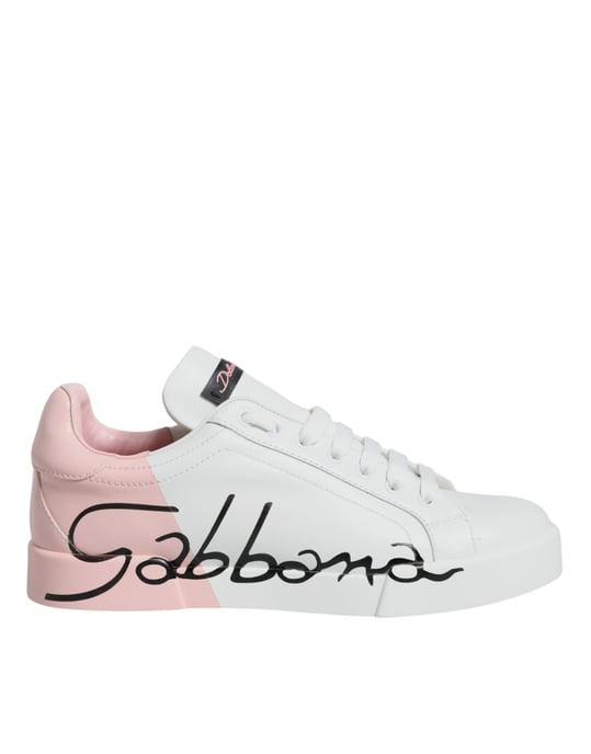 Zapatillas bajas Dolce & Gabbana White Pink Portofino - Image 1