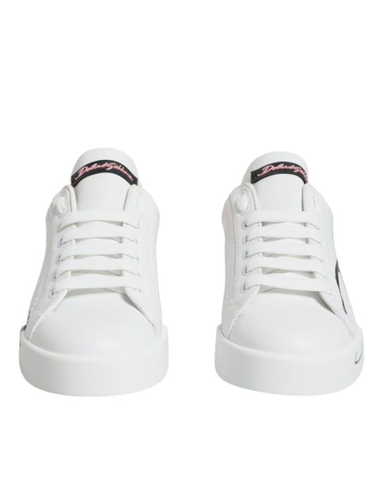 Zapatillas bajas Dolce & Gabbana White Pink Portofino - Image 2