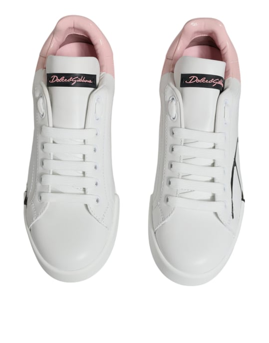 Zapatillas bajas Dolce & Gabbana White Pink Portofino - Image 3