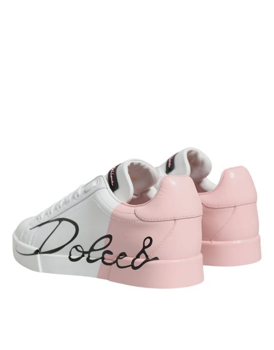 Zapatillas bajas Dolce & Gabbana White Pink Portofino - Image 5
