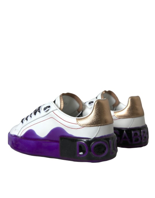 Zapatillas bajas de cuero blanco Portofino de Dolce & Gabbana - Image 4