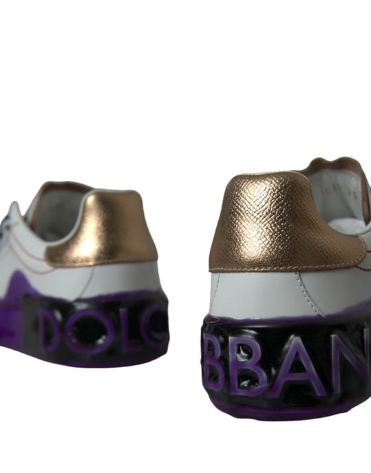 Zapatillas bajas de cuero blanco Portofino de Dolce & Gabbana - Image 5