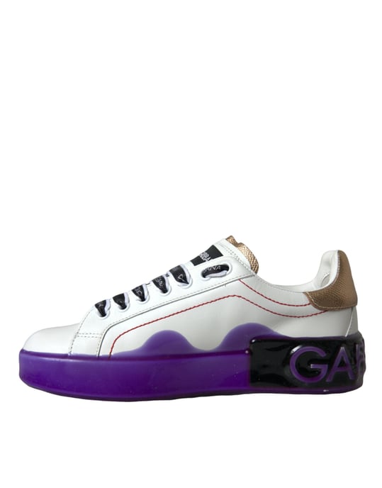 Zapatillas bajas de cuero blanco Portofino de Dolce & Gabbana - Image 6