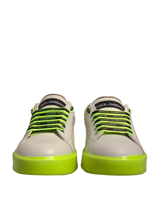 Zapatillas de Cuero Dolce & Gabbana Portofino Blancas y Amarillas - Image 2