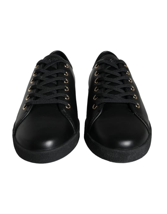 Zapatillas clásicas de cuero negro y dorado de Dolce & Gabbana - Image 2