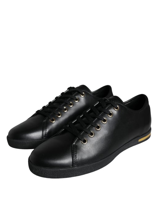 Zapatillas clásicas de cuero negro y dorado de Dolce & Gabbana - Image 3