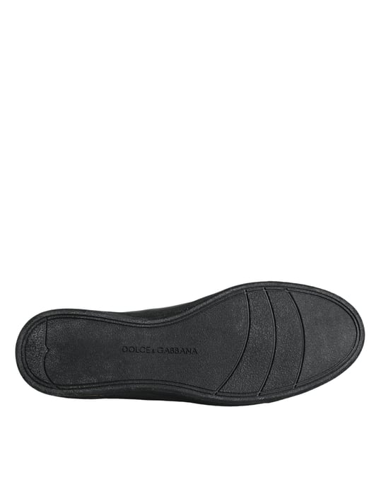 Zapatillas clásicas de cuero negro y dorado de Dolce & Gabbana - Image 6