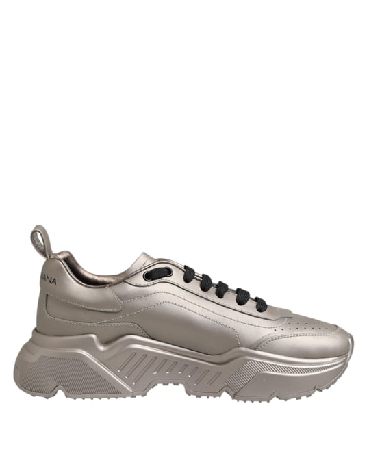 Zapatillas de cuero para hombres DAYMASTER Plata de Dolce & Gabbana - Image 1
