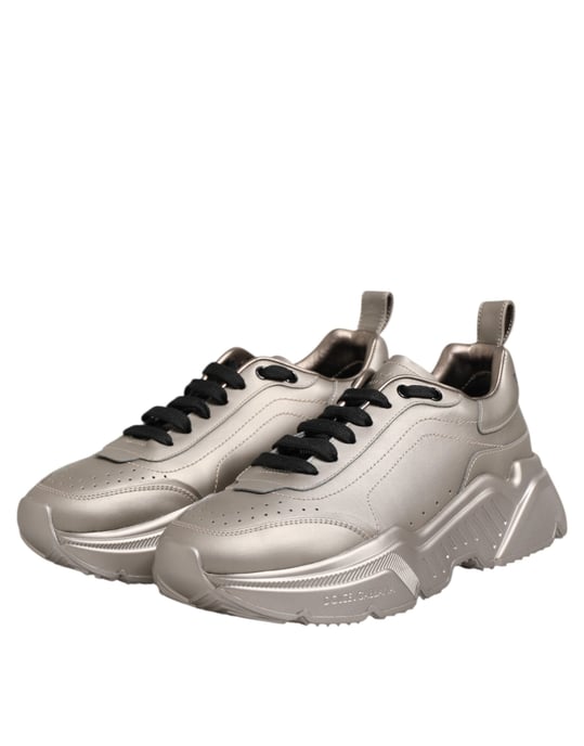 Zapatillas de cuero para hombres DAYMASTER Plata de Dolce & Gabbana - Image 4