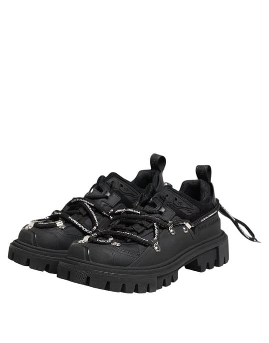 Zapatillas de Trekking Negras de Bajo Perfil con Cordones de Dolce & Gabbana - Image 4