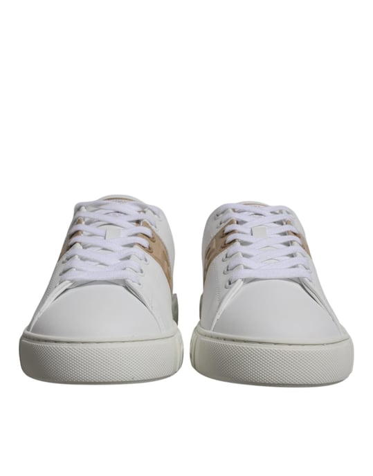Zapatillas bajas para hombres Versace con print de greca en blanco y marrón de TPU - Image 2