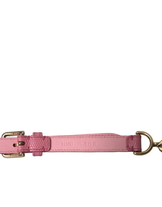 Cinturón de Cuero Rosa con Cadena de Cristales Embellecida de Dolce & Gabbana - Image 4