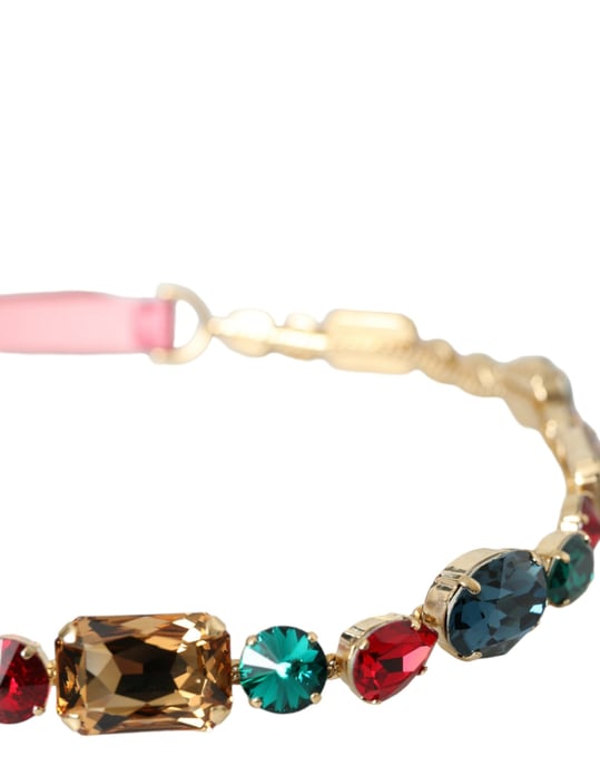 Cinturón de Cuero Rosa con Cadena de Cristales Embellecida de Dolce & Gabbana - Image 5
