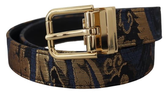 Cinturón de cuero jacquard multicolor con hebilla de logo de Dolce & Gabbana - Image 3