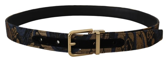 Cinturón de cuero jacquard multicolor con hebilla de logo de Dolce & Gabbana - Image 4