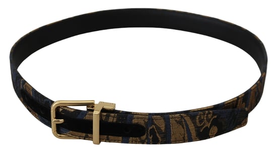 Cinturón de cuero jacquard multicolor con hebilla de logo de Dolce & Gabbana - Image 5