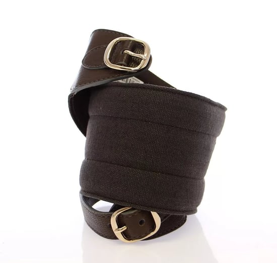 Cinturón de Cuero y Lino con Logo D&G Marrón de Dolce & Gabbana - Image 3