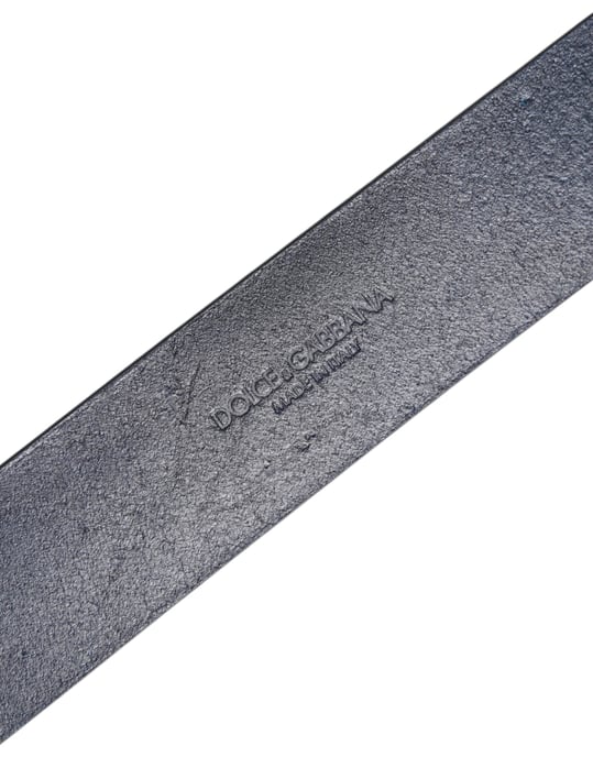 Cinturón Clásico de Cuero Azul con Hebilla de Metal Logo de Dolce & Gabbana - Image 5