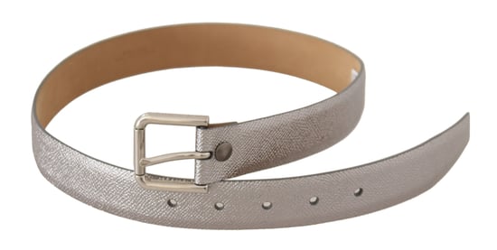 Cinturón de Cuero Metálico Plateado con Hebilla de Metal de Dolce & Gabbana - Image 2