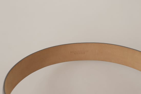 Cinturón de Cuero Metálico Plateado con Hebilla de Metal de Dolce & Gabbana - Image 3