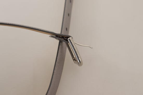 Cinturón de Cuero Metálico Plateado con Hebilla de Metal de Dolce & Gabbana - Image 4