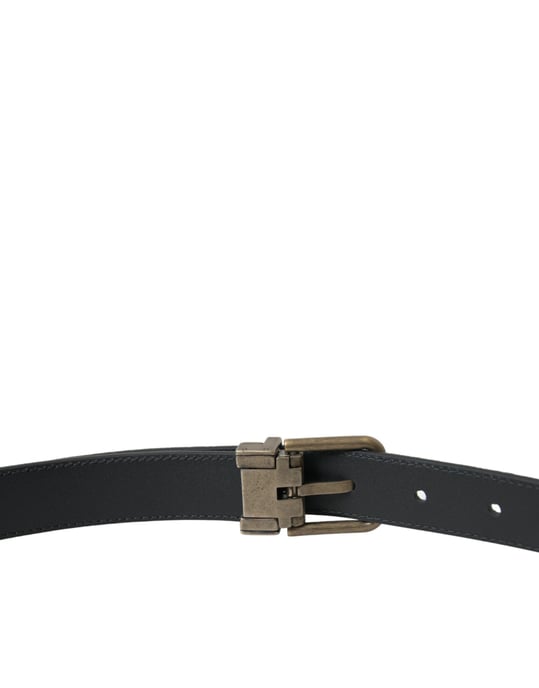 Cinturón de Piel de Ante Negro con Hebilla de Metal Dorado de Dolce & Gabbana - Image 4