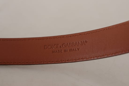 Cinturón de Cuero Grabado Leopardo Marrón Dolce & Gabbana con Hebilla - Image 5