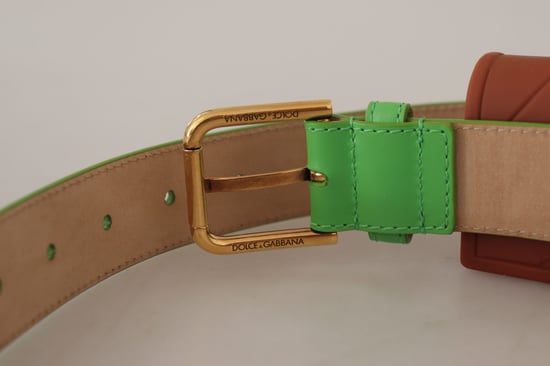 Bolso Micro Devotion Corazón de Cuero Verde Dolce & Gabbana con Auriculares y Cinturón - Image 3