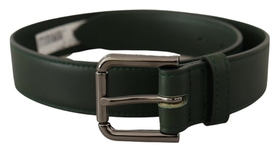 Cinturón de hebilla metálica con logo de cuero verde ejército de Dolce & Gabbana - Image 1