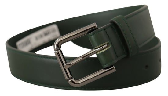 Cinturón de hebilla metálica con logo de cuero verde ejército de Dolce & Gabbana - Image 2