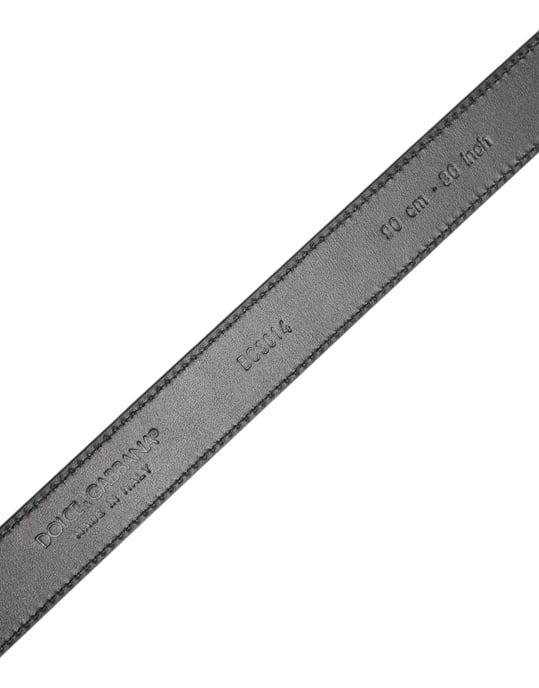 Cinturón de Cuero de Ternera Negro Clásico con Hebilla de Metal de Dolce & Gabbana - Image 5